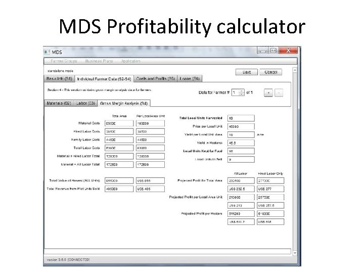 MDS Profitability calculator 