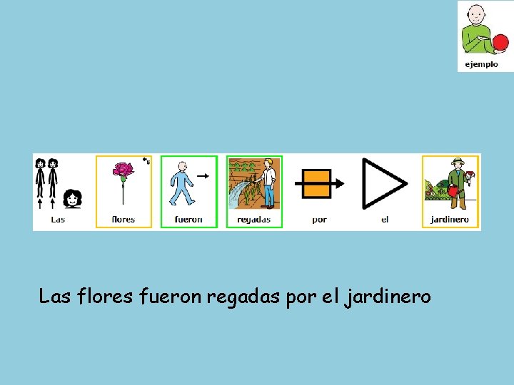 Las flores fueron regadas por el jardinero 