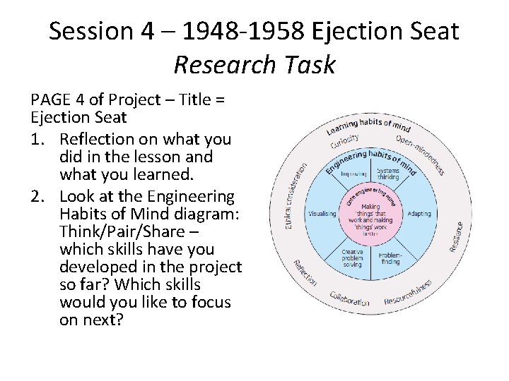 Session 4 – 1948 -1958 Ejection Seat Research Task PAGE 4 of Project –