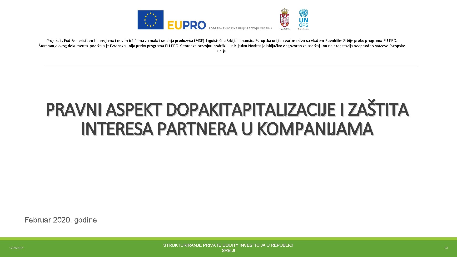 Projekat „Podrška pristupu finansijama i novim tržištima za mala i srednja preduzeća (MSP) Jugoistočne