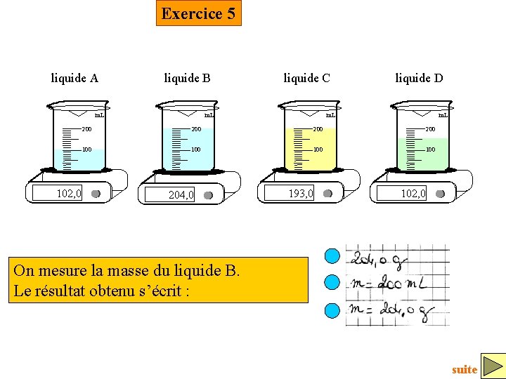 Exercice 5 liquide A liquide B m. L 102, 0 liquide C m. L