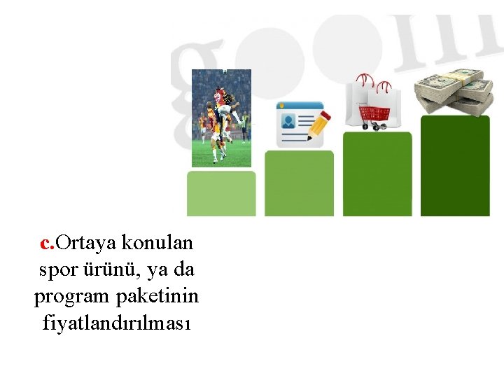 c. Ortaya konulan spor ürünü, ya da program paketinin fiyatlandırılması 