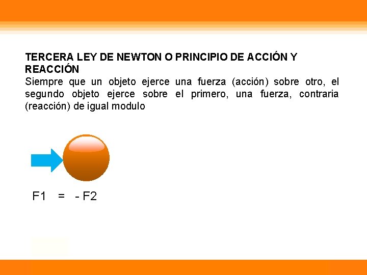 TERCERA LEY DE NEWTON O PRINCIPIO DE ACCIÓN Y REACCIÓN Siempre que un objeto