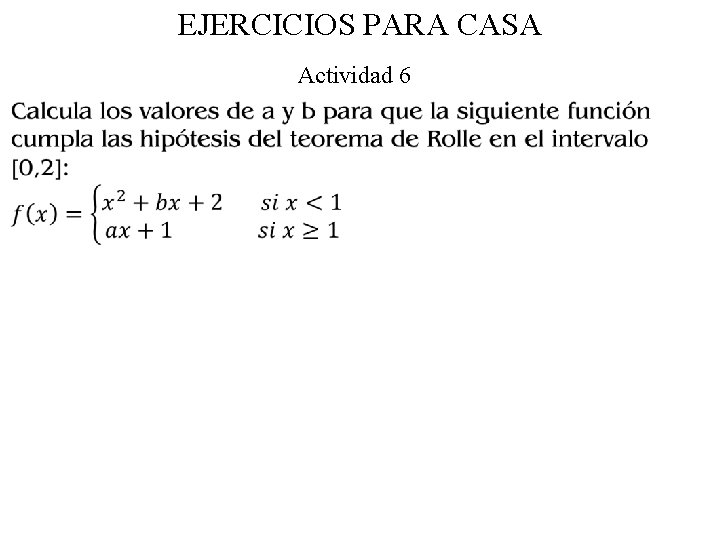 EJERCICIOS PARA CASA Actividad 6 