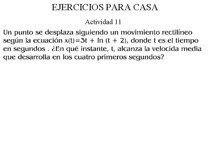 EJERCICIOS PARA CASA Actividad 11 