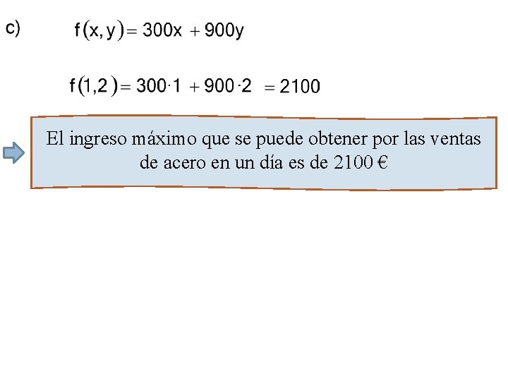 El ingreso máximo que se puede obtener por las ventas de acero en un