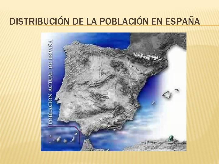 DISTRIBUCIÓN DE LA POBLACIÓN EN ESPAÑA 