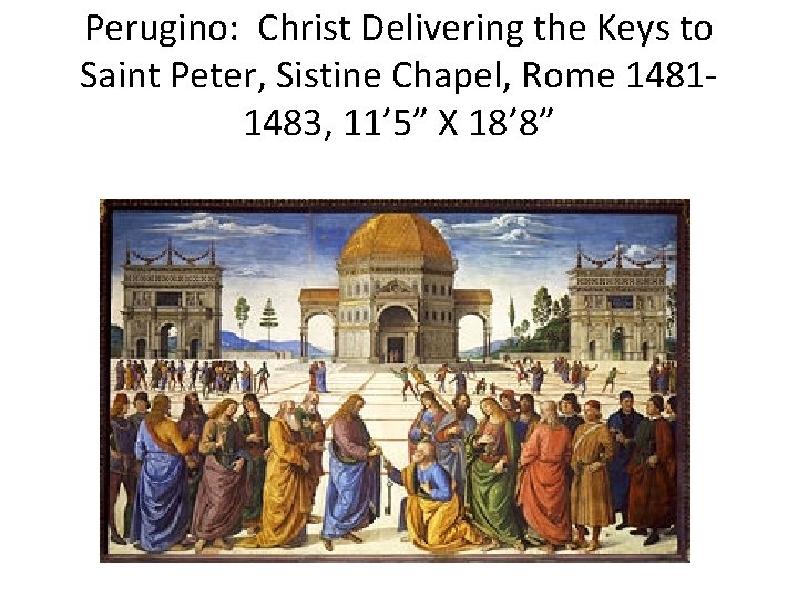 Perugino: Christ Delivering the Keys to Saint Peter, Sistine Chapel, Rome 14811483, 11’ 5”