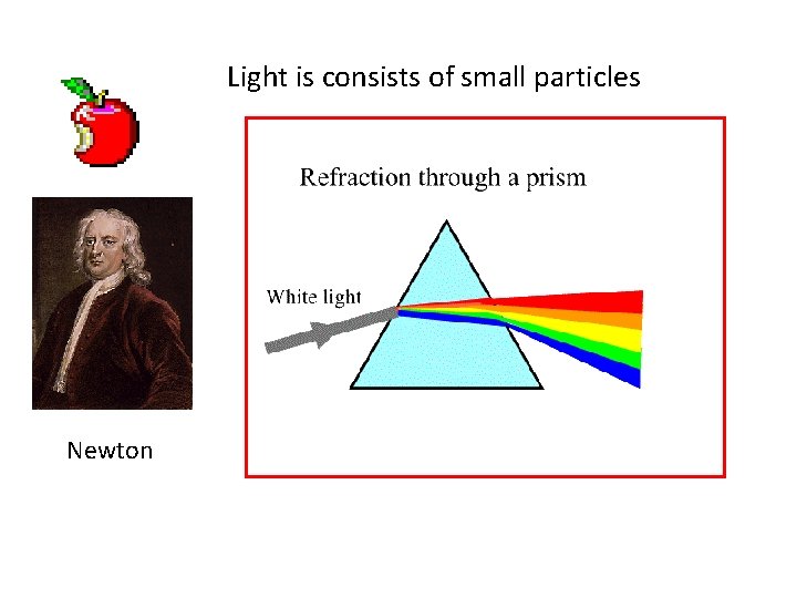 Light is consists of small particles Newton 