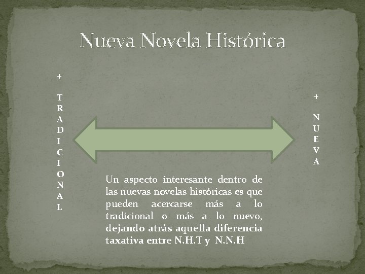 Nueva Novela Histórica + T R A D I C I O N A