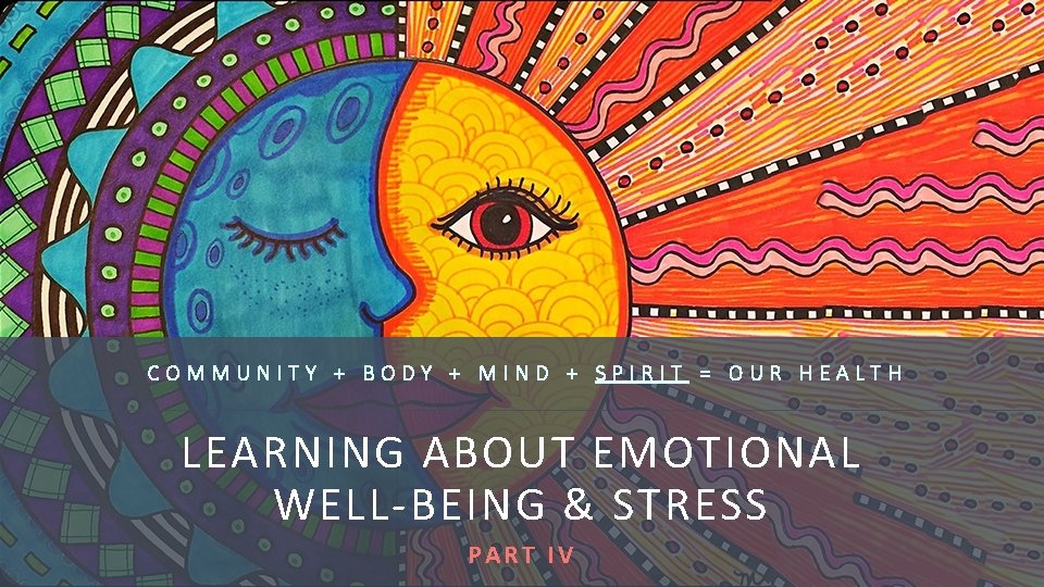 COMMUNITY + BODY + MIND + SPIRIT = OUR HEALTH LEARNING ABOUT EMOTIONAL WELL-BEING