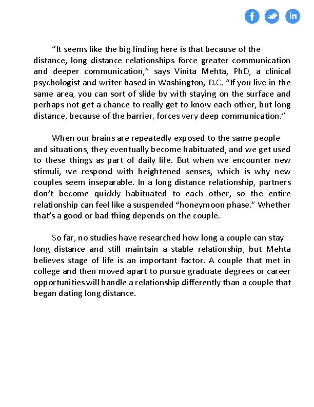 “It seems like the big finding here is that because of the distance, long