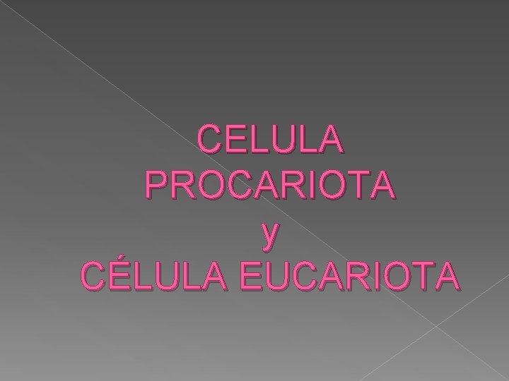 CELULA PROCARIOTA y CÉLULA EUCARIOTA 