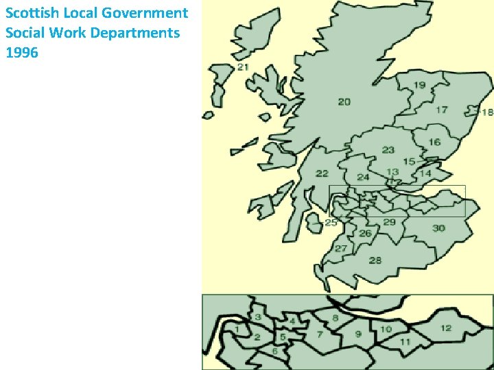 Scottish Local Government Social Work Departments 1996 