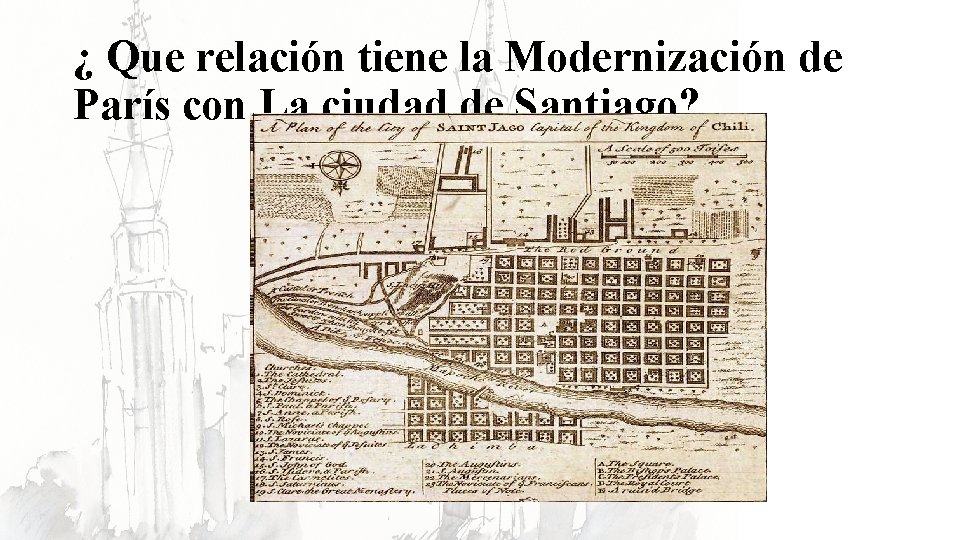 ¿ Que relación tiene la Modernización de París con La ciudad de Santiago? 