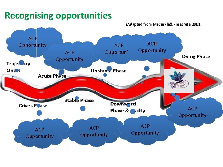 Recognising opportunities (Adapted from Mc. Corkle& Pasacreta 2001) ACP Opportunity Trajectory Onset ACP Opportunity