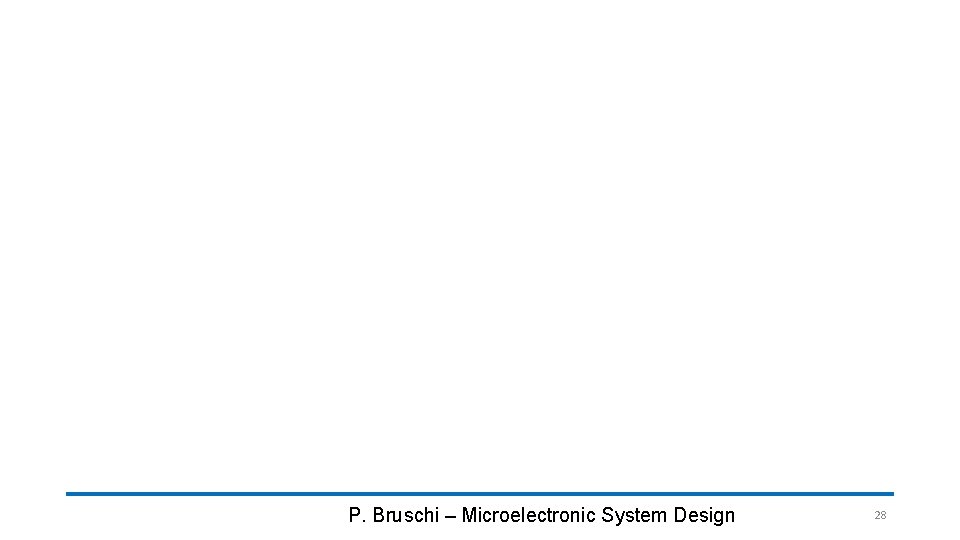 P. Bruschi – Microelectronic System Design 28 