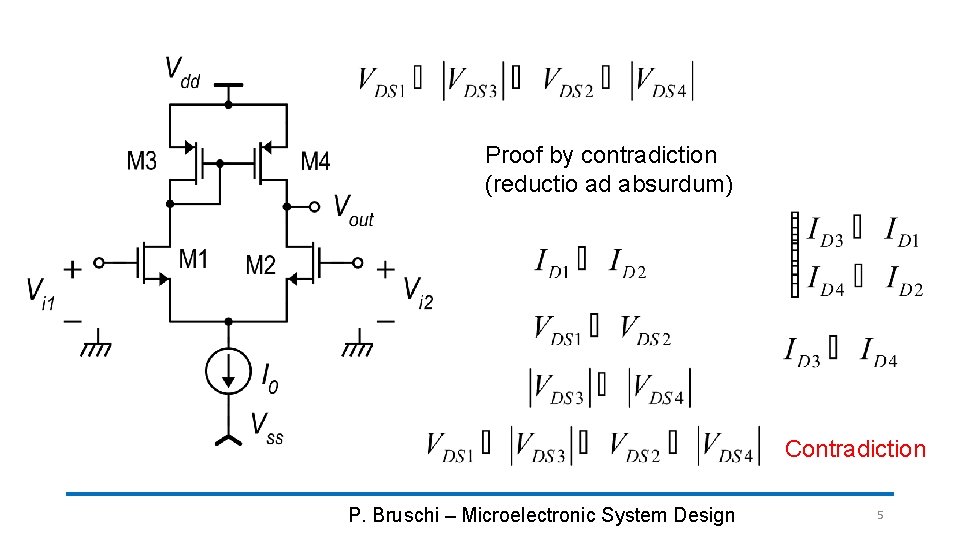 Proof by contradiction (reductio ad absurdum) Contradiction P. Bruschi – Microelectronic System Design 5