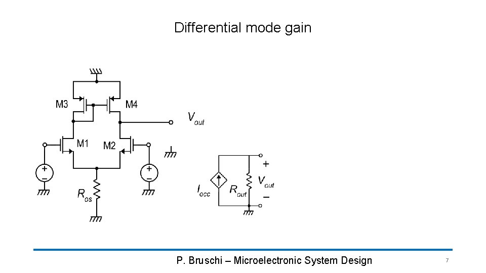 Differential mode gain P. Bruschi – Microelectronic System Design 7 