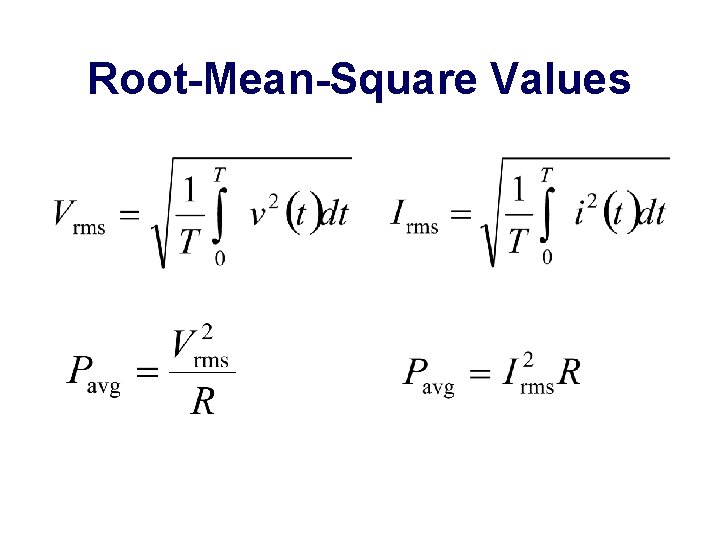 Root-Mean-Square Values 