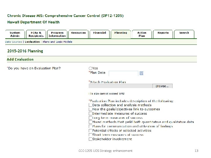 CCC-1205 LIDS Strategy enhancement 13 