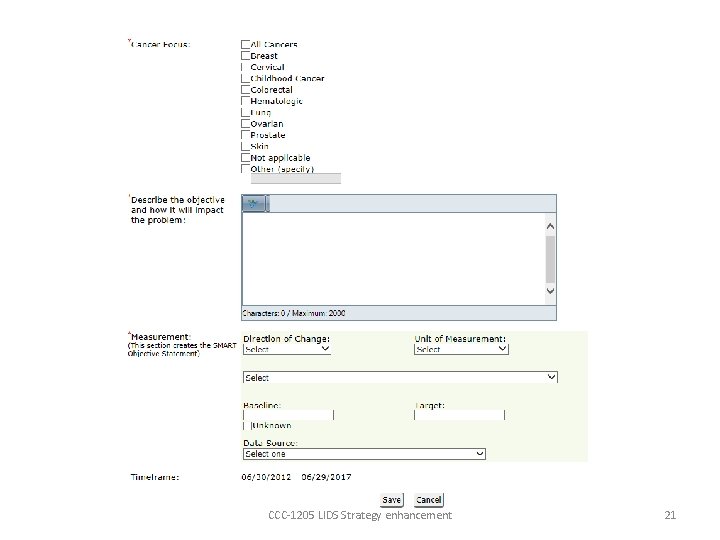 CCC-1205 LIDS Strategy enhancement 21 