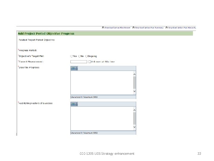 CCC-1205 LIDS Strategy enhancement 22 