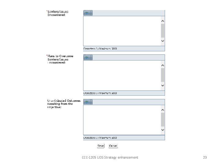 CCC-1205 LIDS Strategy enhancement 23 