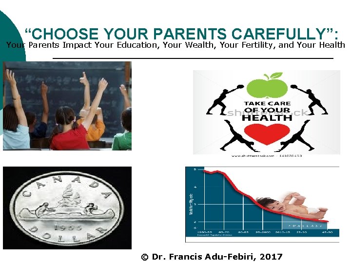 “CHOOSE YOUR PARENTS CAREFULLY”: Your Parents Impact Your Education, Your Wealth, Your Fertility, and