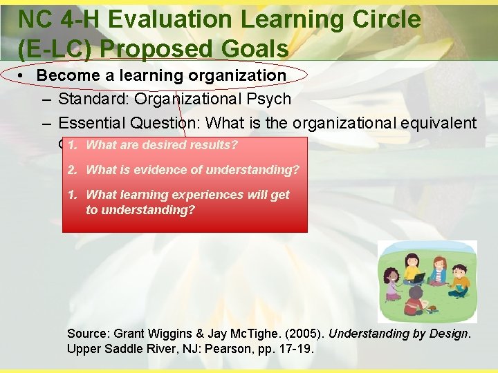 NC 4 -H Evaluation Learning Circle (E-LC) Proposed Goals • Become a learning organization