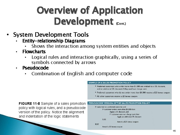 Overview of Application Development (Cont. ) • System Development Tools • • • Entity-relationship