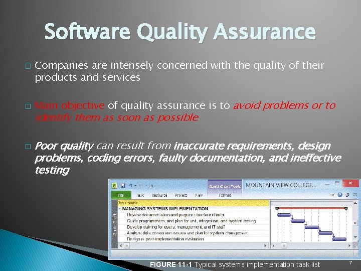 Software Quality Assurance � � � Companies are intensely concerned with the quality of