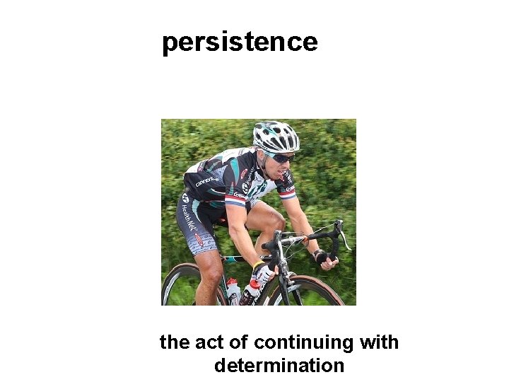 persistence the act of continuing with determination 