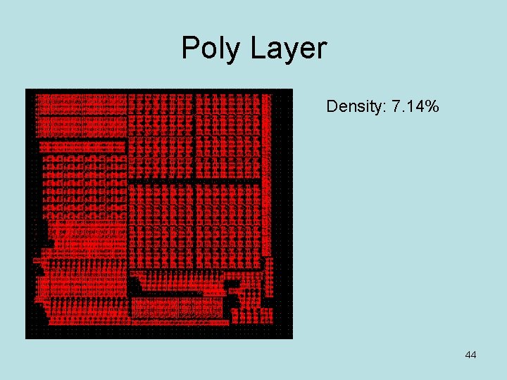 Poly Layer Density: 7. 14% 44 