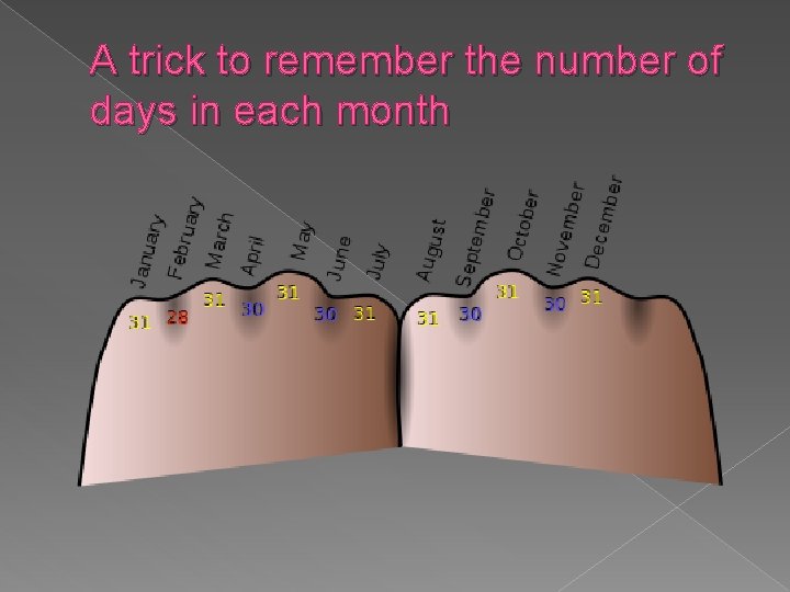 A trick to remember the number of days in each month 