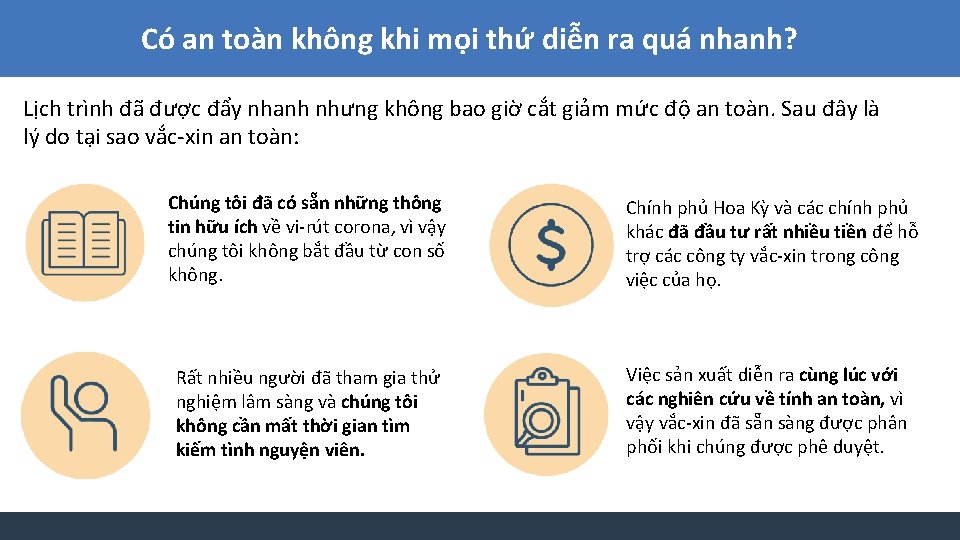 Có an toàn không khi mọi thứ diễn ra quá nhanh? Lịch trình đã