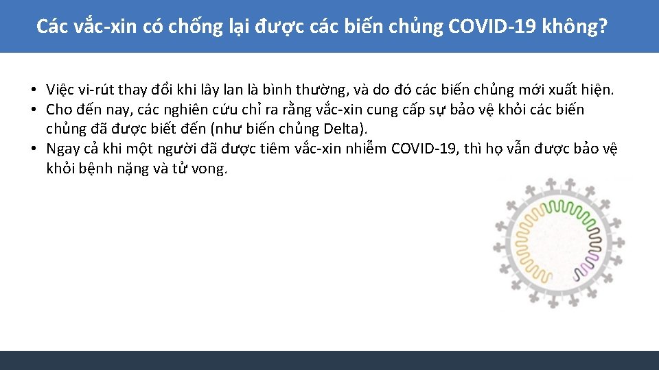 Các vắc-xin có chống lại được các biến chủng COVID-19 không? • Việc vi-rút