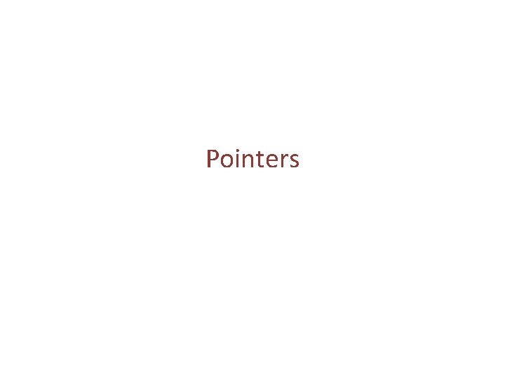 Pointers 