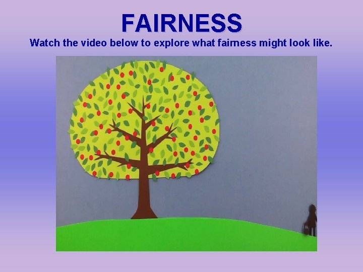 FAIRNESS Watch the video below to explore what fairness might look like. 