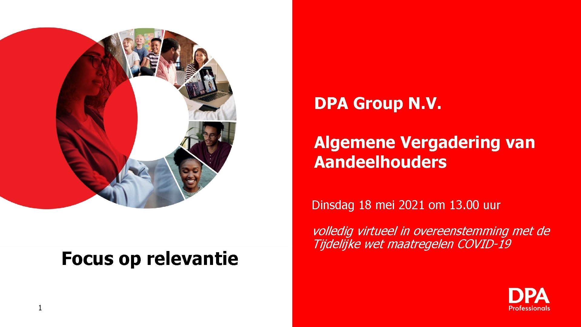 DPA Group N V Algemene Vergadering van Aandeelhouders
