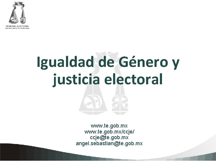 Igualdad de Género y Haga clic para agregar texto de la justicia electoral Constancia