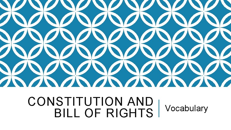 CONSTITUTION AND BILL OF RIGHTS Vocabulary 