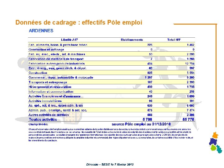 Données de cadrage : effectifs Pôle emploi 