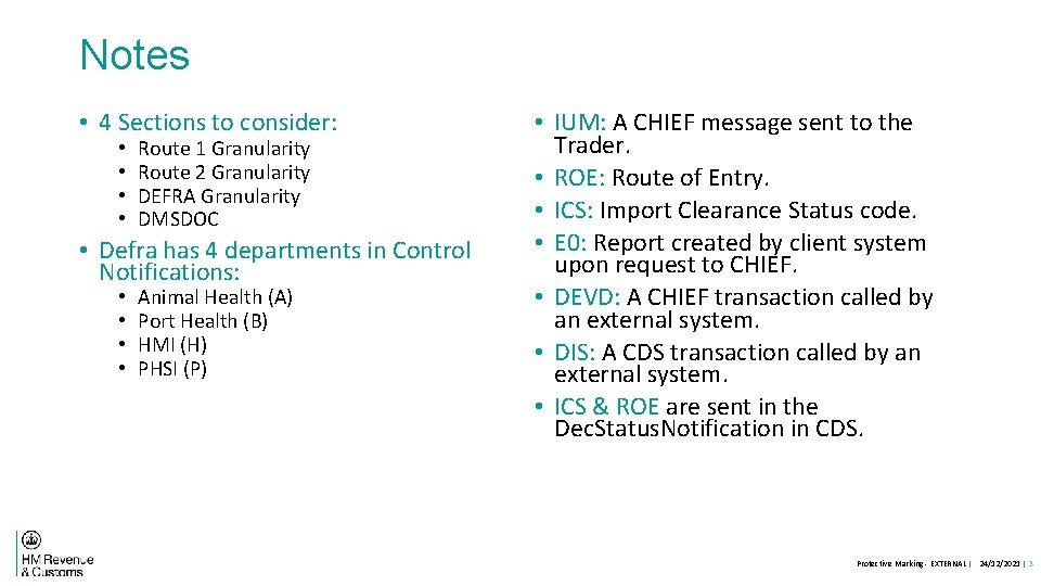 Notes • 4 Sections to consider: • • Route 1 Granularity Route 2 Granularity