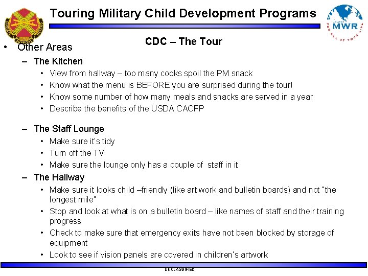 Touring Military Child Development Programs • Other Areas CDC – The Tour – The Touring Military Child Development Programs • Other Areas CDC – The Tour – The