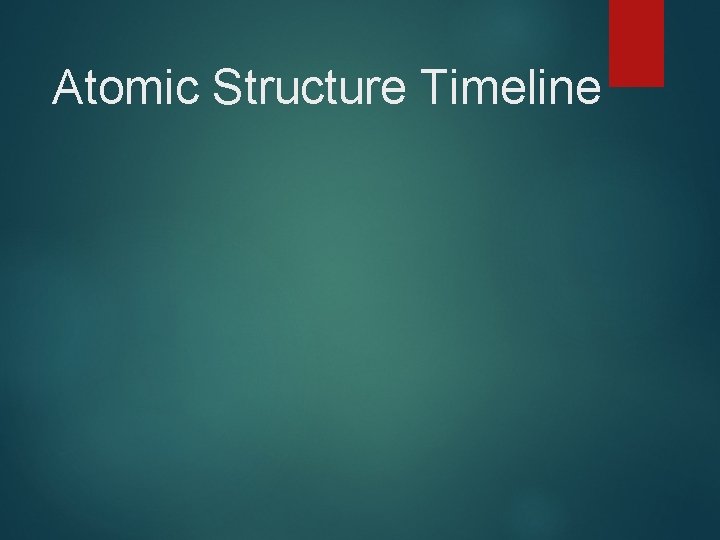 Atomic Structure Timeline 