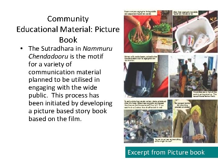 Community Educational Material: Picture Book • The Sutradhara in Nammuru Chendadooru is the motif