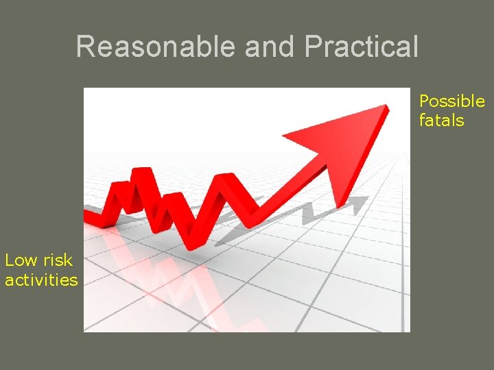 Reasonable and Practical Possible fatals Low risk activities 