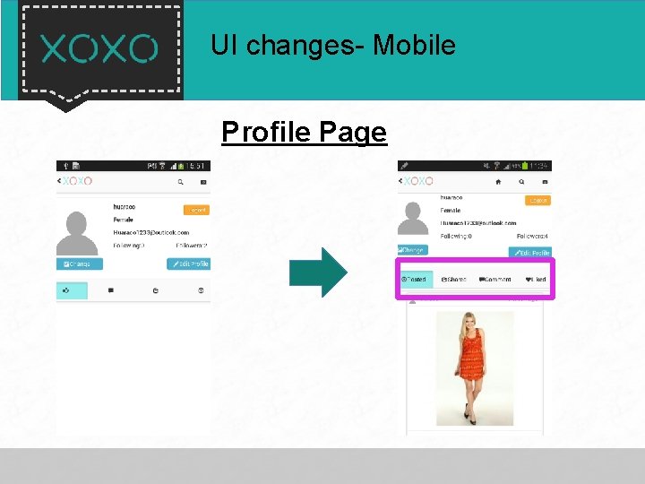 UI changes- Mobile Profile Page 