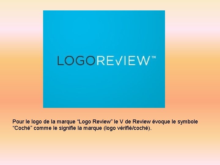 Pour le logo de la marque “Logo Review” le V de Review évoque le